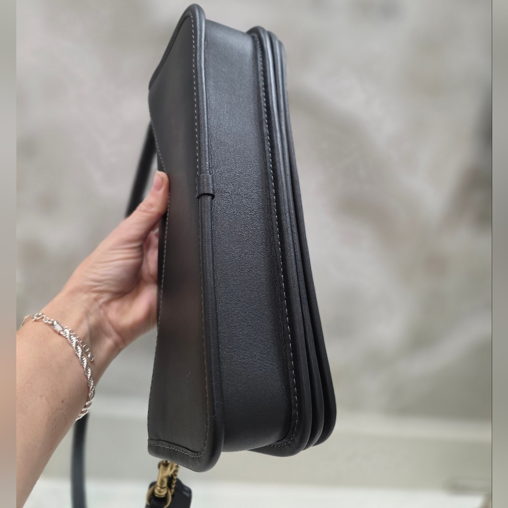 Coach Re-Edition "1974 The Dinky" Black Leather Shoulder Bag - Gorgeous - Picture 5 of 14